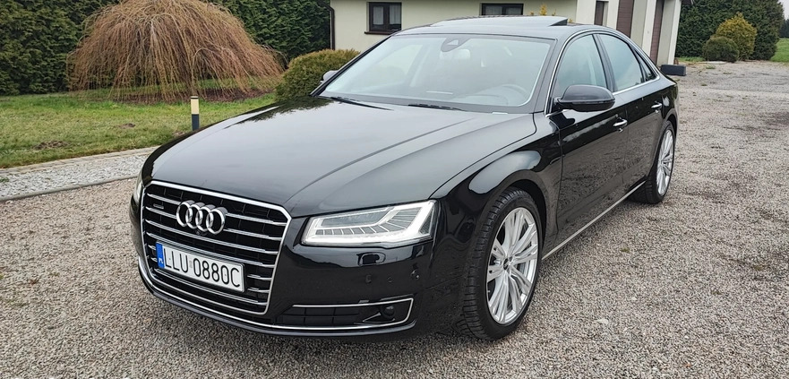 Audi A8 cena 127700 przebieg: 77200, rok produkcji 2015 z Łuków małe 379